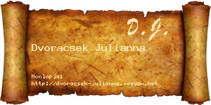 Dvoracsek Julianna névjegykártya